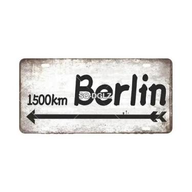 Imagem de Placa De Metal Vintage Berlim Guerra, Decoração Retrô Para Parede De L