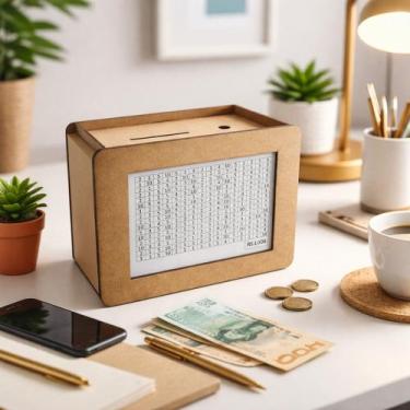 Imagem de Cofre Desafio R10.000 Em MDF Três Cores  Planejamento Financeiro  Meta