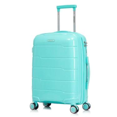 Imagem de Mala De Bordo 10kg Viagem Zíper Expansível Em Polipropileno Rodinhas 360º Tsa - Lima - Denlex Cor Azul Turquesa