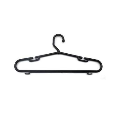 Imagem de Kit Cabide Cavado Fixo Grande Gaucho Preto 50cm - MMF