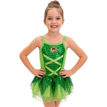 Imagem de Fantasia Fada Infantil pra Menina Vestido Verde Sininho Tinker Bell - 