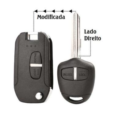 Imagem de Chave Canivete Mitsubishi Lancer 2011 2012 2013 2014 2015 16 - Propart