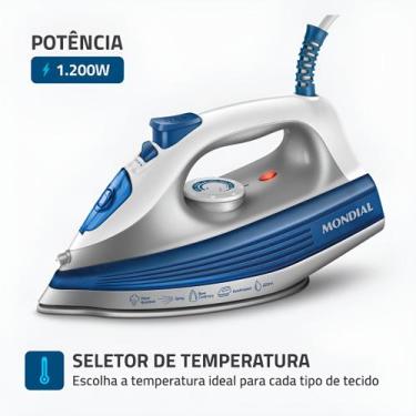 Imagem de Ferro a Vapor, Mondial, 1200W - FVN-01-BL, 110V