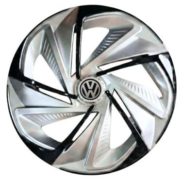 Imagem de Calota esportiva aro 14 nitro silver black + emblema resinado vw - Gar