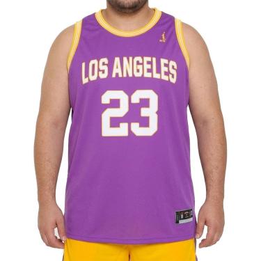 Imagem de Regata Basquete M10 Plus Size Los Angeles 23 Alt2 Roxo-Masculino