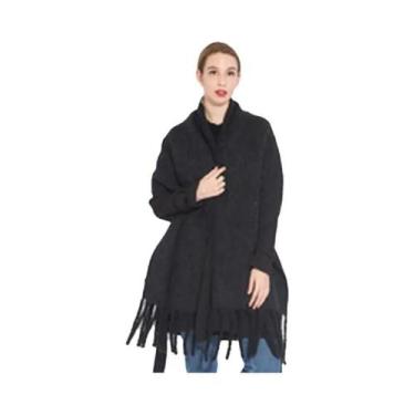 Imagem de Cachecol De Luxo Feminino Em Cashmere Com Design Xadrez Arco-Íris, Gro