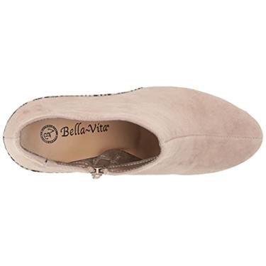 Imagem de Bella Vita Brennan Bota feminina de cano curto, Couro de camurça amêndoa/Cobra castanho-acastanhado, 8 X-Wide