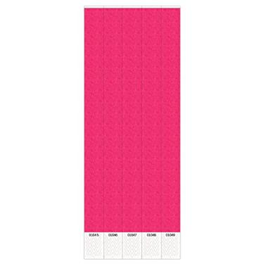 Imagem de Beistle 100 peças de pulseiras de plástico de cor sólida para eventos, lembrancinhas e suprimentos de festa, 1,9 cm x 25,4 cm, rosa neon