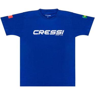 Imagem de Camiseta De Algodão Cressi Manga Curta Azul