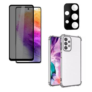 Imagem de Kit Capa Anti Impacto + Pelicula Privacidade + Pelicula Câmera Compatível Samsung A73 (Galaxy A73)