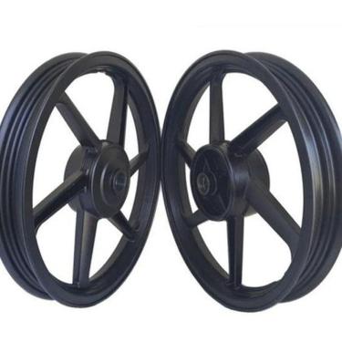 Imagem de Par Rodas Liga Leve Titan 150 Es Ks 6 Palitos Freio Tambor