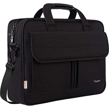 Imagem de Bolsa para laptop de 43.2 cm, pasta para laptop, bolsa de escritório para homens e mulheres, bolsa mensageiro Taygeer repelente de água para computador com organizador para notebook de 15,6 polegadas