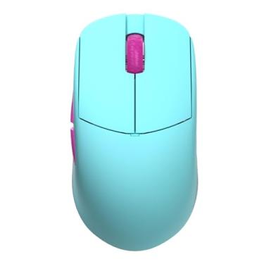 Imagem de Mouse para jogos sem fio Lamzu Atlantis Mini Pro, ultraleve de 51 g, botão mecânico, 26000 DPI, simétrico, MCU Nordic 52840, TTC prateado, sensor PAW3395 (azul Miami)