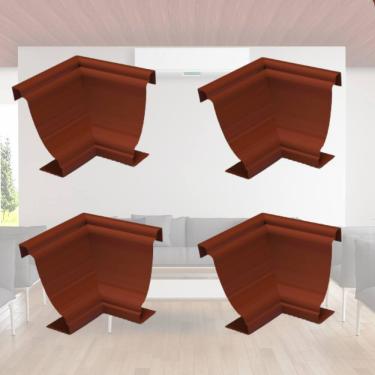 Imagem de Cantoneira Interna Pvc 25x25mm com Engate Rápido 4 Unidades Permatti Mogno
