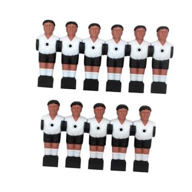 Imagem de Tachiuwa 11x homens de pebolim de mesa, caras de pebolim, futebol de pebolim, jogador de pebolim para máquina de futebol, Cabelo Preto e Branco