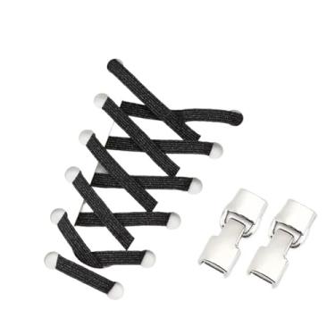 Imagem de Elastic Shoelaces Sneakers Mix And Match Colors No Tie Shoe Laces Children Adult Wide Fast Shoelaces(Flash balck)