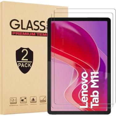 Imagem de Gjinniuk [Pacote com 2 protetores de tela compatíveis com Lenovo Tab M11 2024 modelo TB-330FU/TB-330XU/331FC, protetor de filme de vidro temperado compatível com Lenovo Tablet M11, antirarranhões,