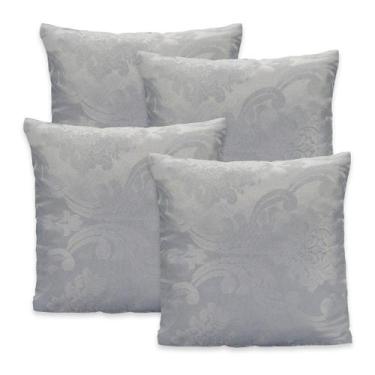 Imagem de Kit 4 Capas de Almofada c/ Zíper em Jacquard Adamascado Luxo 40cm x 40