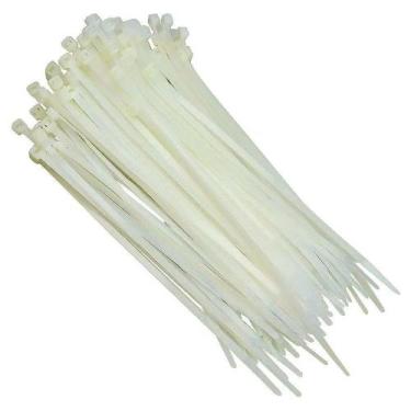 Imagem de Abraçadeira de Nylon Branco 50 Uni Enforca Cinta Plastica Organizador 