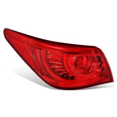 Imagem de DNA MOTORING Luz traseira externa de LED estilo OE esquerdo compatível com Infiniti Q50 2014-2017, lente vermelha, OEM-TL-006-L