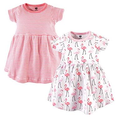 Imagem de Hudson Baby Vestidos de algodão para bebês meninas, Flamingos, 3-6 Meses