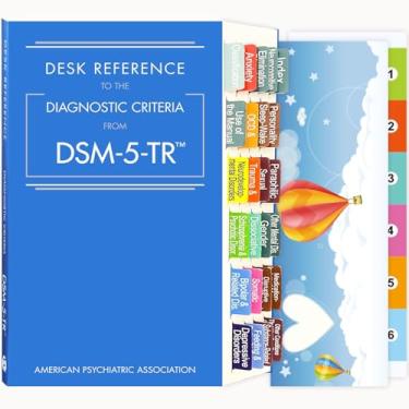 Imagem de Guias de índice para referência de mesa DSM-5-TR 28 abas de livro codificadas por cores com cartão de alinhamento para fácil aplicação, laminado durável (livro não incluído)