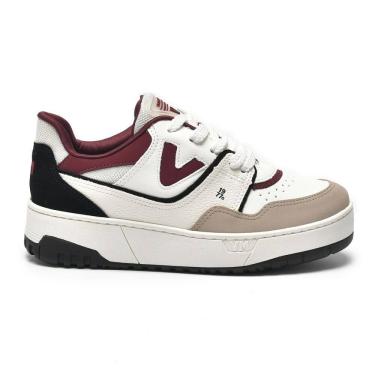 Imagem de Tênis Casual Via Marte 042-025-21 Feminino - Branco/Bordô