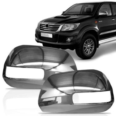 Imagem de Par Capa Retrovisor Hilux 2013 2014 2015 2016 Cromado Com Furo - SP AC