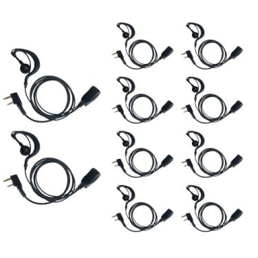 Imagem de TDYU Fone de ouvido Walkie Talkie em forma de G com microfone PTT para rádio bidirecional Baofeng BF-F8HP BF-888S UV-5R 5R Kenwood TK-208 TK-360G TK3230 TK-3160