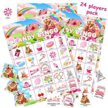 Imagem de Shappy 35 Pieces Candy Bingo Games 24 Players Candy Party Favors Ice Cream Donut Lollipop Bingo Cards for Sweet Birthday Holiday Party Games Gifts Supplies