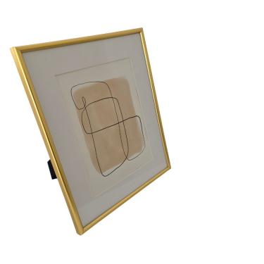 Imagem de Porta Retrato Pvc Dourado - Borda Branca 20 X 25cm