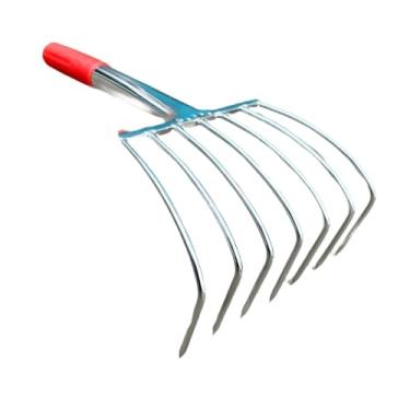 Imagem de Fenteer Ancinho de mão para escavação, capina, portátil, versátil, pequeno cultivador, ancinho de folhas, cultivador de solo para gramado, quintal, trabalho, 7 Dentes