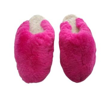 Imagem de Pantufa Chinelo De Lã Pele Natural Carneiro Chamuscado. (Rosa, BR, Adulto, Numérico, 39)