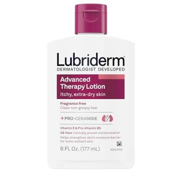 Imagem de Lubriderm Loção Hidratante Para Mãos E Corpo Advanced Therapy Sem Fragrância + Pro-Ceramida, Hidratação Intensa Pele Com Coceira, Extra Seca Sensível, Não Oleosa, Hipoalergênica, 170 Ml