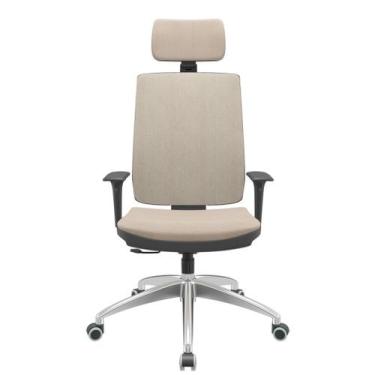 Imagem de Cadeira Office Brizza Soft Poliester Fendi RelaxPlax Com Encosto Cabec