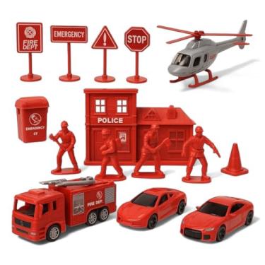 Imagem de Brinquedo kit bombeiro caminhão quartel infantil completo