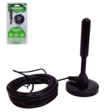 Imagem de antena digital interna / externa hdtv / vhf / uhf / fm com base imanta