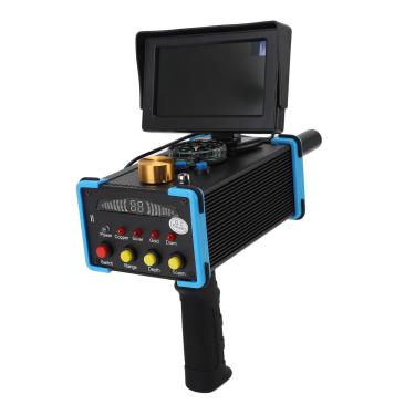 Imagem de Mingzhe Scanner de Faixa Profunda de Detector de Metais Subterrâneos Com Bússola de Telas Bordas de Cobre Azul de Cobre de Prata 15m (Plugue da UE 100-240V)