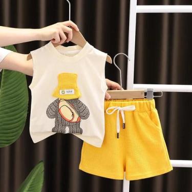 Imagem de Conjunto De Roupa De Verão Infantil Coreano, Sem Mangas, Colete, Short