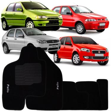 Imagem de Tapete Carpete Palio G1 G2 G3 G4 1996 à 2011 Logo Bordado Jogo 5 Peça Personalizado Automotivo