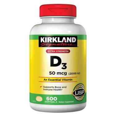 Imagem de Suplemento Kirkland Signature Vitamina D3 50mcg 600 cápsulas gelatinos
