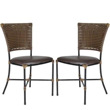 Imagem de 2 Cadeiras Gramado Argila Jardim Em Fibra Tramada Fechada - PANERO MÓV