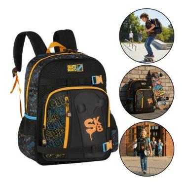 Imagem de Mochila de Costas Infantil Skate Board Escolar com Alças Reguláveis Cl