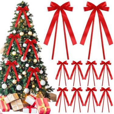 Imagem de Giegxin 20 peças enfeites de arcos de árvore de Natal decoração de guirlanda de Natal 12,7 cm x 30,5 cm para decoração de Natal em casa grinalda cerca escadas lareira interior exterior decoração