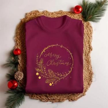 Imagem de Camiseta Unissex Natal Merry Christmas Ramo Galhos Festa Personalizada