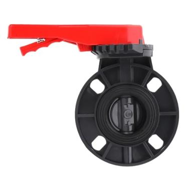 Imagem de Válvula Borboleta De UPVC Com Alça De 1 Peça - Tipo Soquete De 63-200 Mm, Conexão De Flange, Válvula De Plástico Preta E Vermelha Para Irrigação De Jardim/tubulação De Água Faça Você Mesmo(75mm)