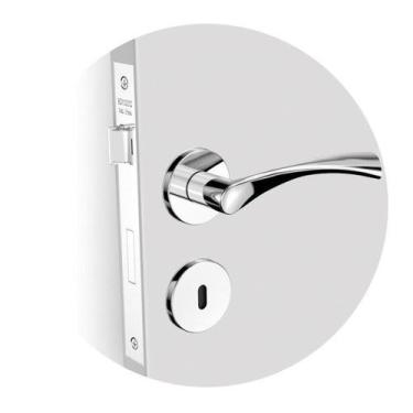 Imagem de Fechadura Pallace Interna Roseta Redonda Cromada 55mm Soprano