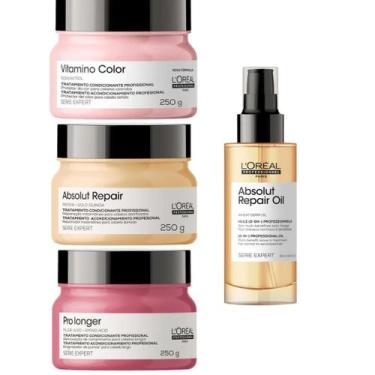 Imagem de Loreal Cronograma Abs Repair 250ml + Pro Longer 250ml + Vitamino Color
