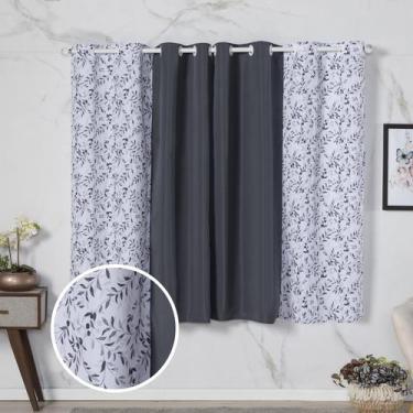 Imagem de Cortina Florata 2,00 Largura x 1,40 Altura Estampada Janela Casa Cozin