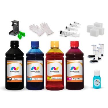 Imagem de Kit 1 Litro De Tinta Compatível Para HP 2376 667 - Toner Vale
